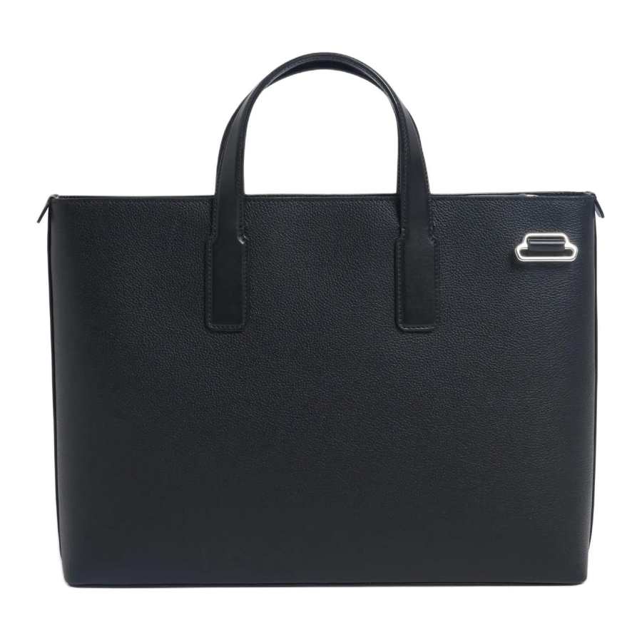 Dunhill Dunhill Grain Cow Leather Briefcase Regular Unisex Black