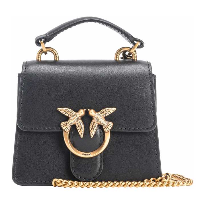 PINKO PINKO LOVE Soft Cow Leather Handbag, Shoulder Bag Women's Black