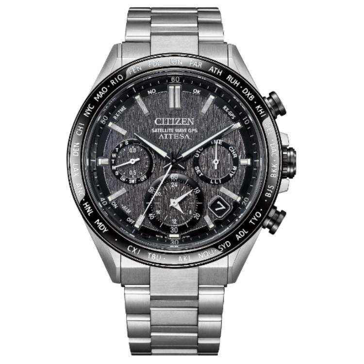 CITIZEN 100m Waterproof Light Powered Quartz Movement Titanium Strap Watch Men's Watches Black Dial