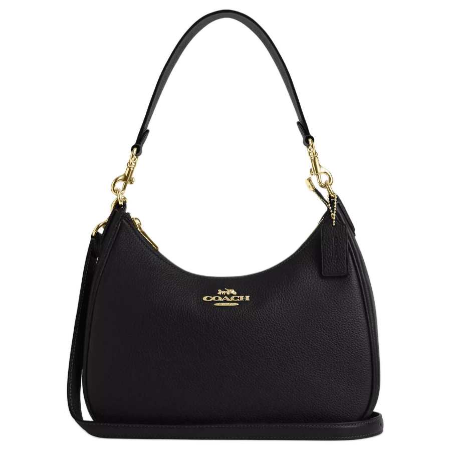 COACH Teri Pebbled Leather Crossbody Bag, Shoulder Bag Large Women's Black
