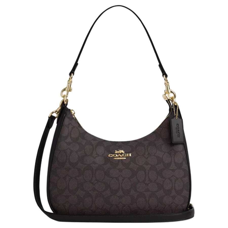 COACH Teri Coated Canvas Crossbody Bag, Shoulder Bag Large Women's Black