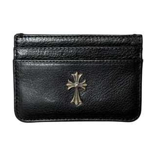 Chrome Hearts Cow Leather Card Holder Unisex Black