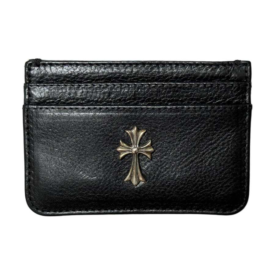 Chrome Hearts Cow Leather Card Holder Unisex Black