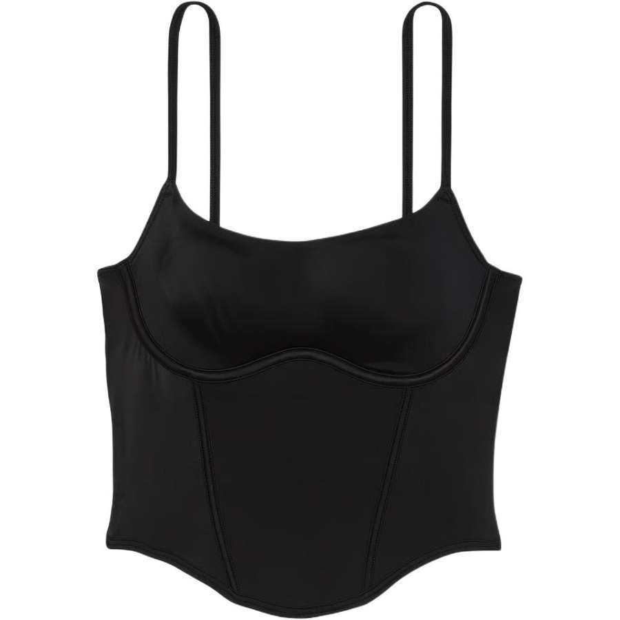 Victoria's Secret PINK Bralettes & Bra Tops The Cinched Micro Corset Top/PB Bra Women's Pure Black
