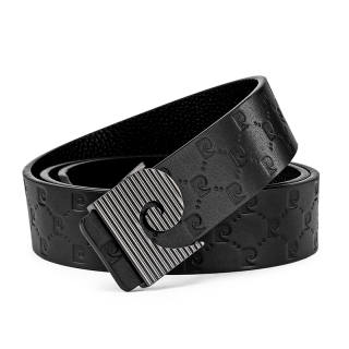 PIERRE CARDIN Top Grain Cow Leather Belts Men's Black 3.6cm