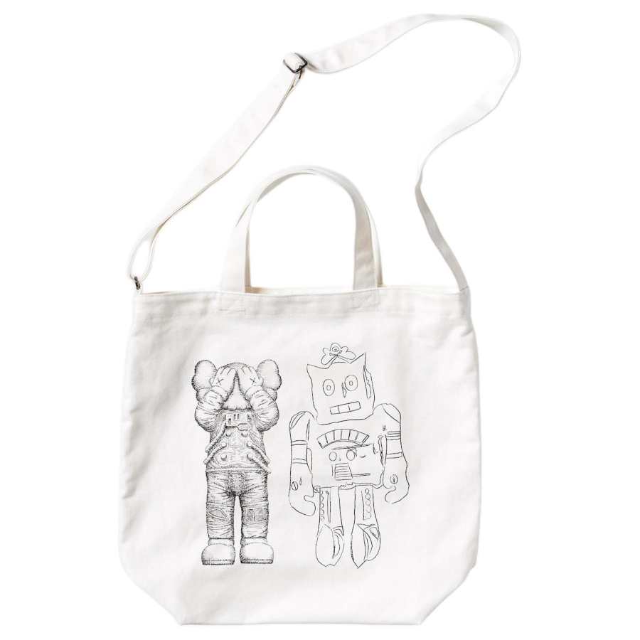 UNIQLO Cotton Tote Bag, Shopping Bag, Handbag Regular Unisex White