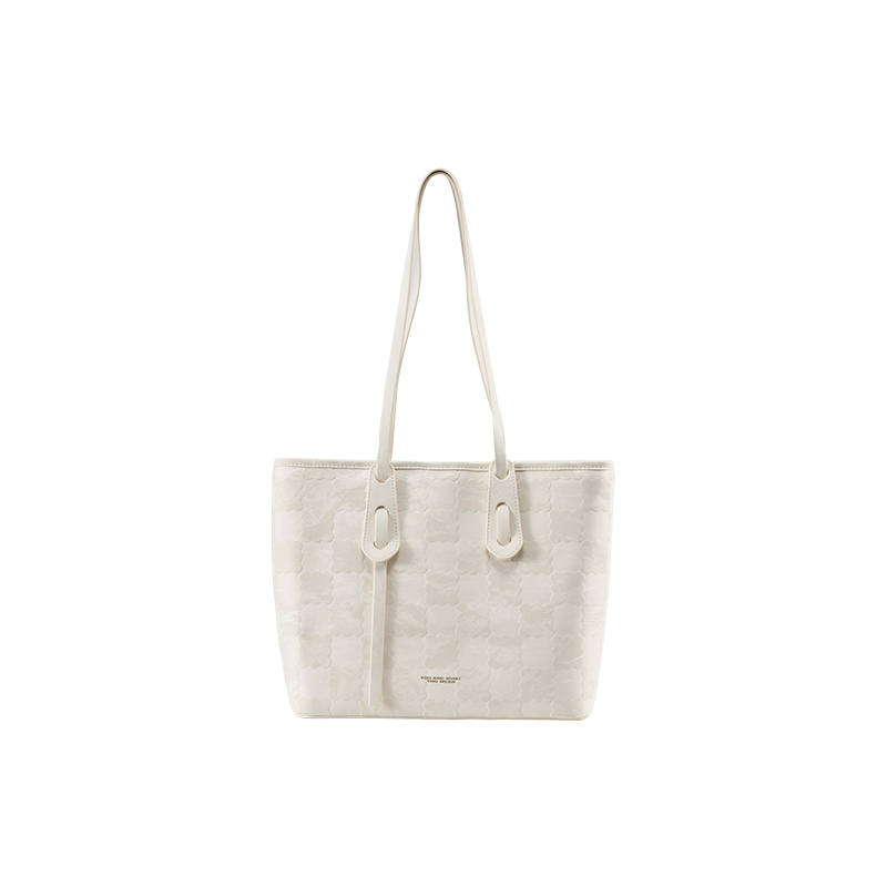 Semir Pu Texture Premium Shoulder Bag Large Women's Mint Green/Ecru/Sand Pink