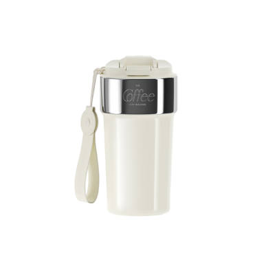 HOLOHOLO Coffee Insulated Cup 316L Stainless Steel, Ceramic Coating Liner Gray, White 500ml