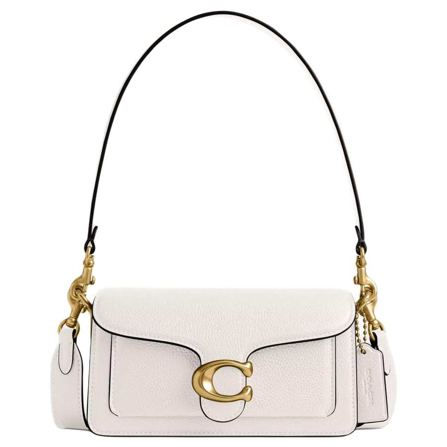 COACH Tabby 20 Polished Leather Shoulder Bag Women's Chalk