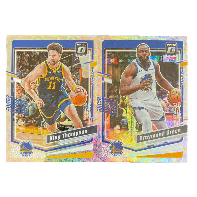 PANINI Klay Thompson Draymond Green 2023 24 Optic Warriors, Circle Fold, Star Card, Card Pass Sports Cards 2 Pcs