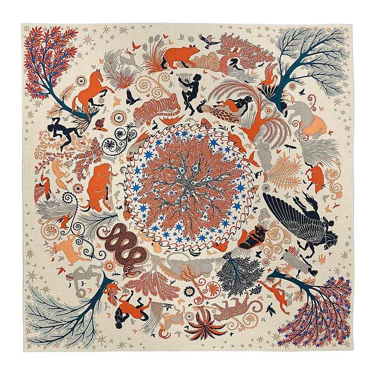 HERMES HERMES Cashmere, Mulberry Silk Shawls Women's Multicolor