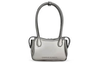 CHARLES&KEITH Charles & Keith Pu Shoulder Bag Medium Women's CK2 30271278 Tin Gray/Noir Black
