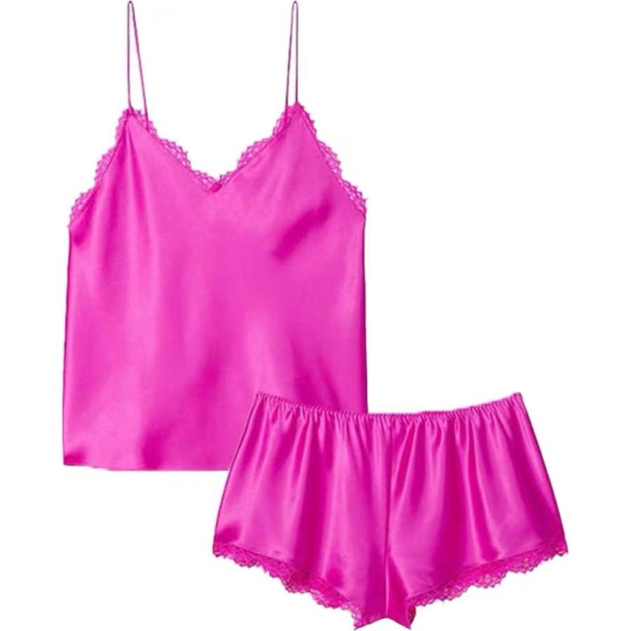 Victoria's Secret Pajama Set Women's Rose Red
