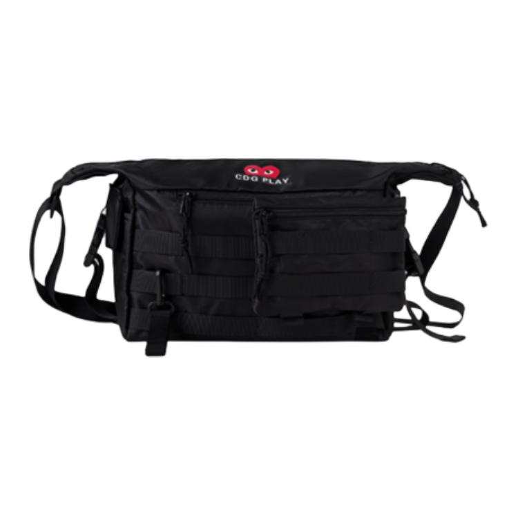 CDG Play Oxford Messenger Bag, Crossbody Bag, Shoulder Bag Medium Unisex Black