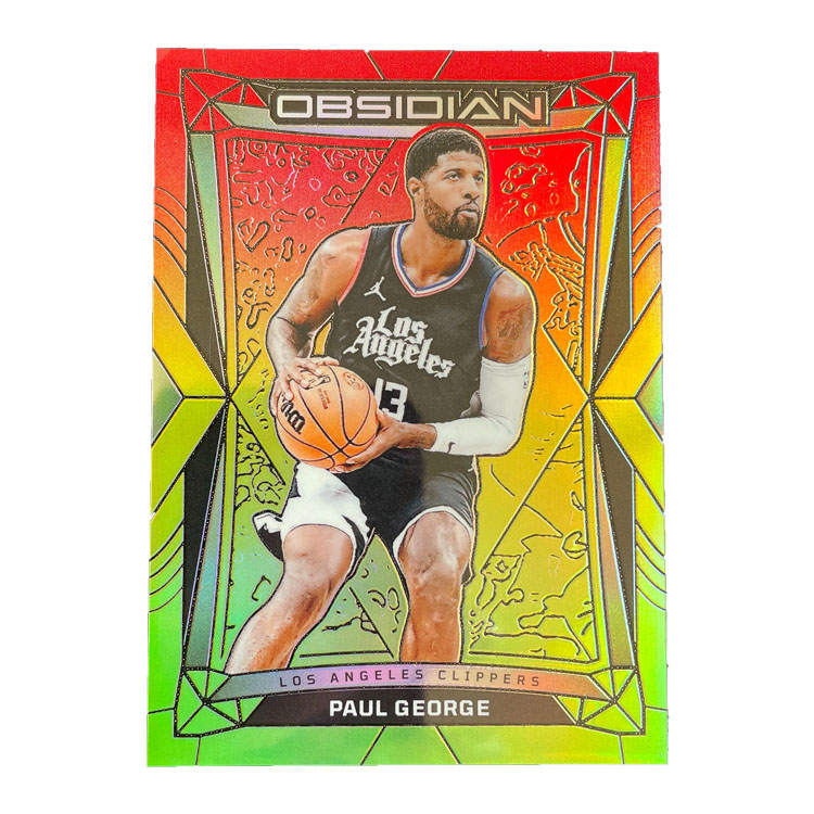 PANINI 2023 24 Clippers, Paul, George, Green, 42/75 Parallel, Refringence, Star Card, Card Condition Pass Sports Cards