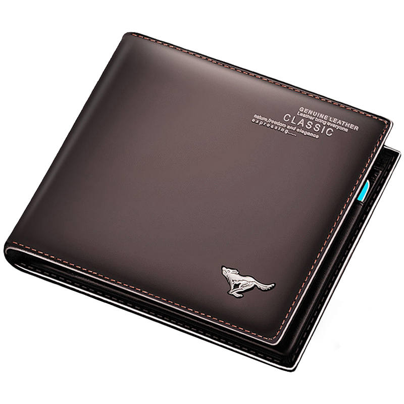 SEPTWOLVES SEPTWOLVES Top Grain Cow Leather Wallet Men's Coffee/Black