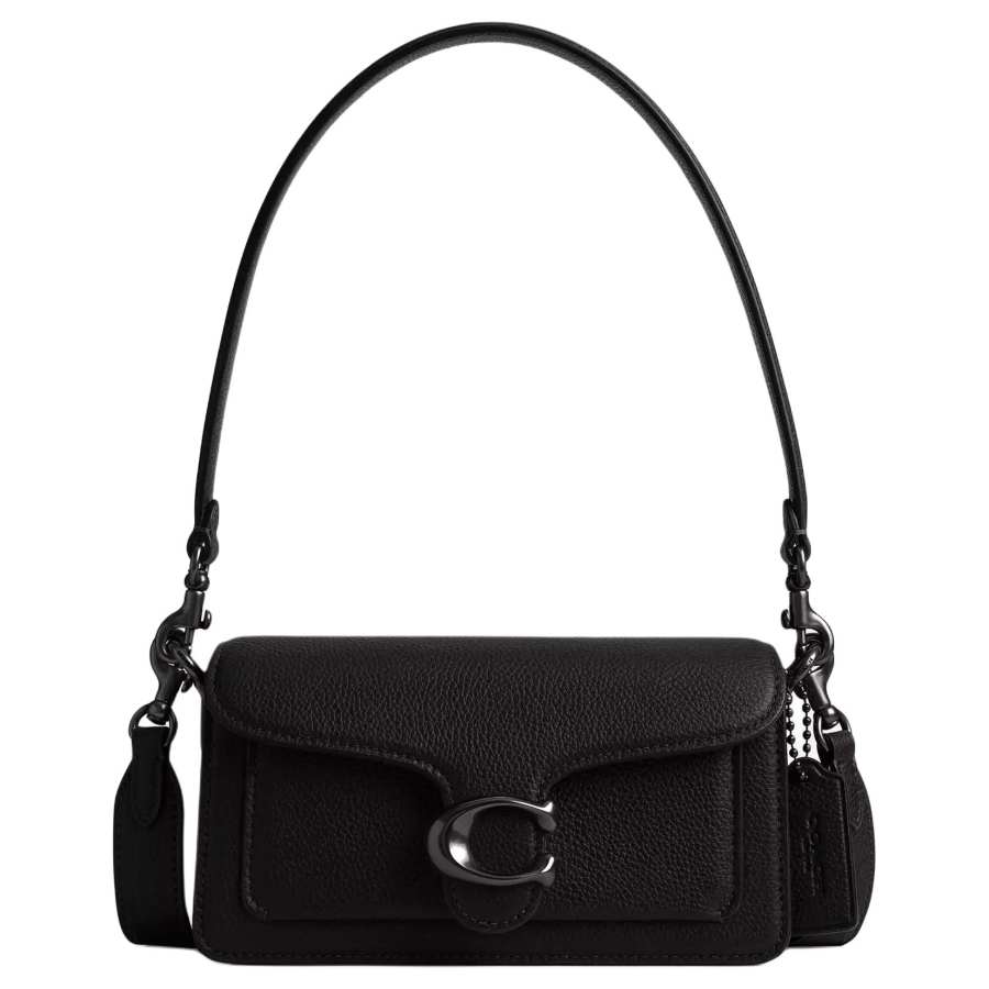 COACH Tabby Polished Pebble Leather Portable Crossbody Bag, Shoulder Bag Small Women's Black