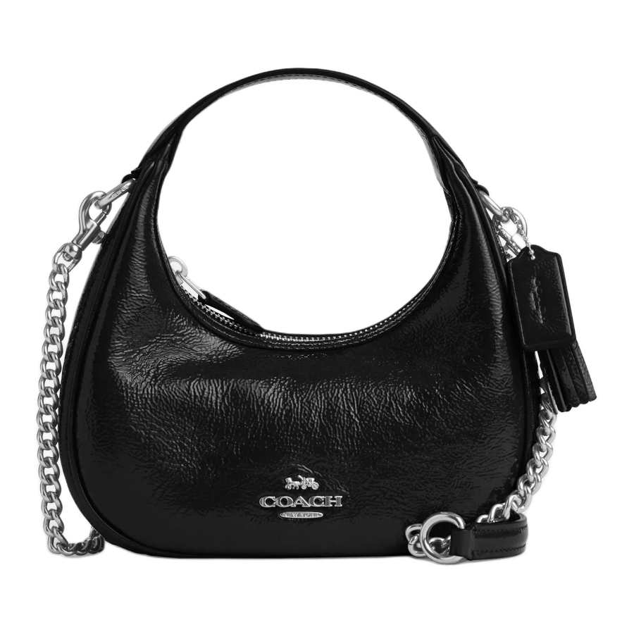 COACH CARMEN Patent Leather Shoulder Bag, Crossbody Bag, Handbag Small Women's Black