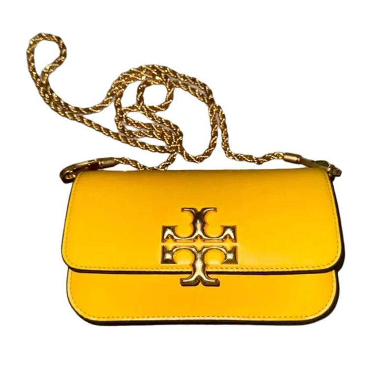 TORY BURCH Cow Leather Cell Phone Pouch, Crossbody Bag, Shoulder Bag Women's Yellow
