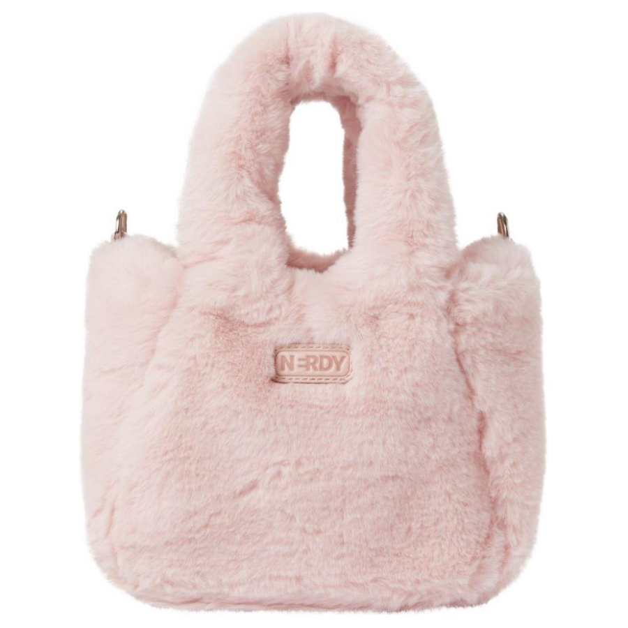 Nerdy Polyester Tote Bag, Shopping Bag, Shoulder Bag, Handbag Women's Light Pink