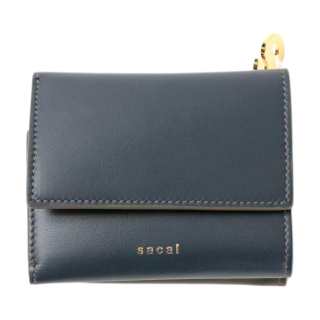 Sacai Leather Wallet Women's Marine Blue & Khaki