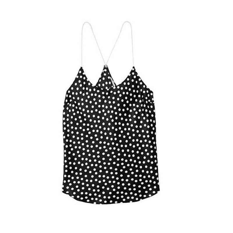 Victoria's Secret Pajama Top Women's Black Dot
