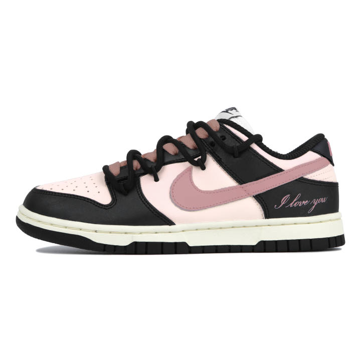 Nike Nike Dunk Low Rose Lover Abrasion Resistant Low top Skateboard Shoes Women's Black Pink