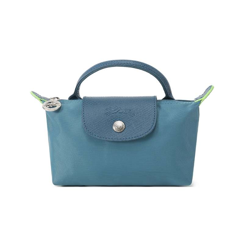 LONGCHAMP Le Pliage Green Recycled Canvas Dumpling Bag Makeup Bag Handbag Mini Women's Peacock Blue