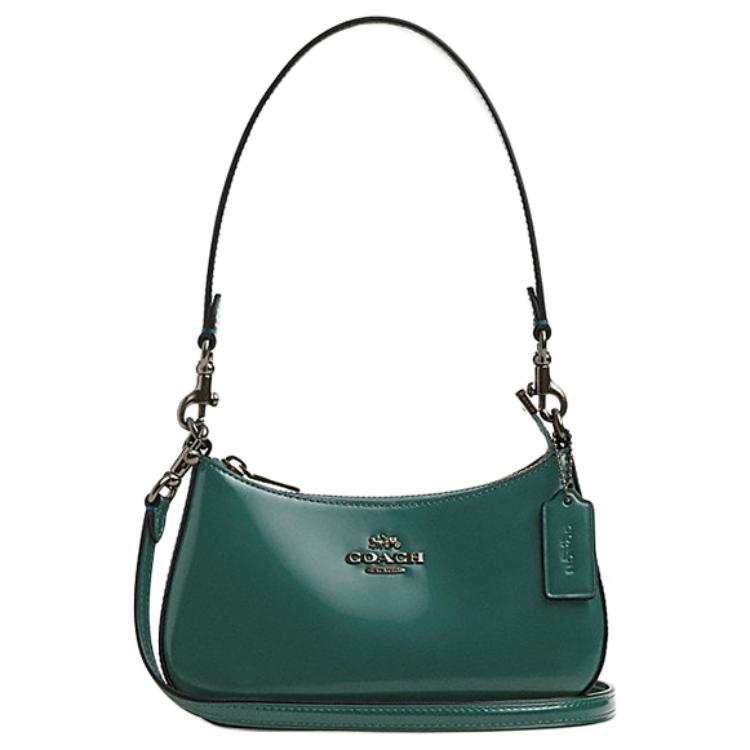 COACH Teri Cow Leather Crossbody Bag, Shoulder Bag Small Women's Emerald Green