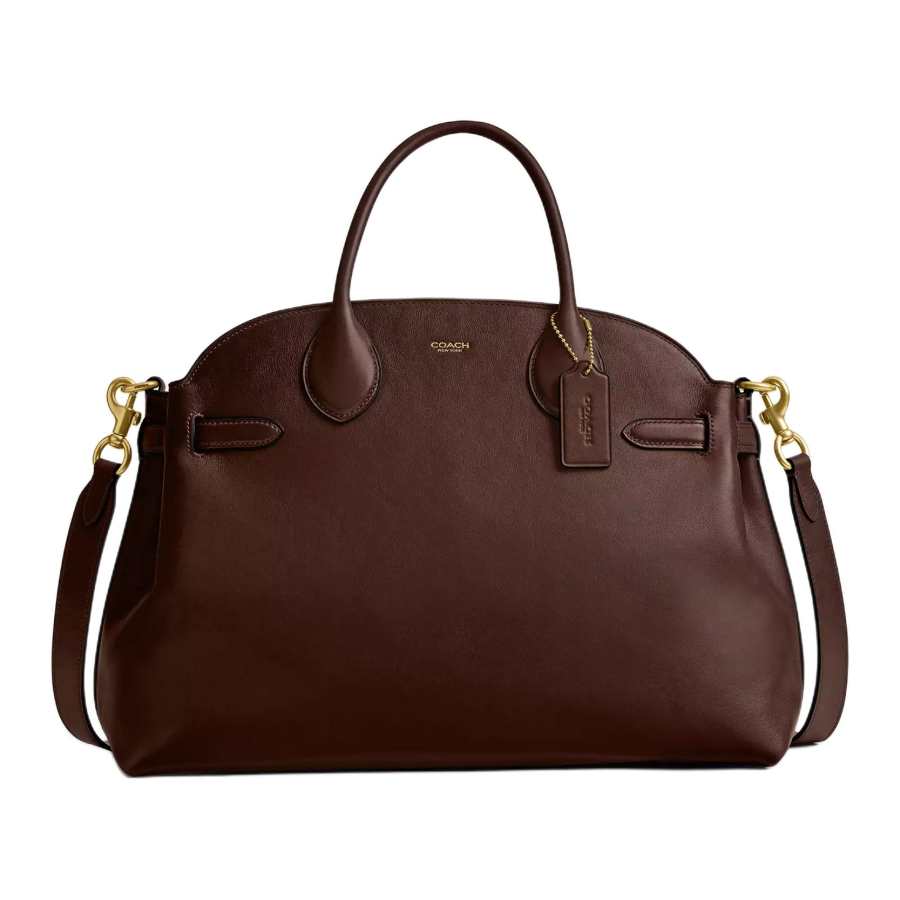 COACH Empire Carryall Grain Leather Shoulder Bag, Crossbody Bag, Handbag Large Women's Maple