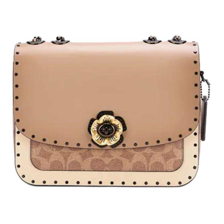 COACH Madison Cow Leather Shoulder Bag, Crossbody Bag Medium Women's Taupe