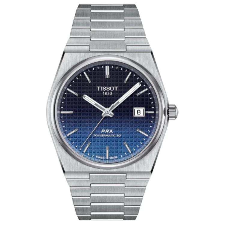 TISSOT PRX Automatic Mechanical Movement 100m Waterproof Unisex Watch 40mm Blue Dial Stainless Steel Watchband