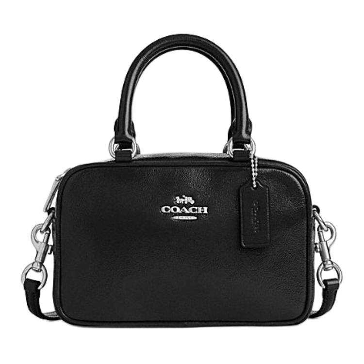 COACH SATCHEL Cow Leather Shoulder Bag, Crossbody Bag, Handbag Small Women's Black