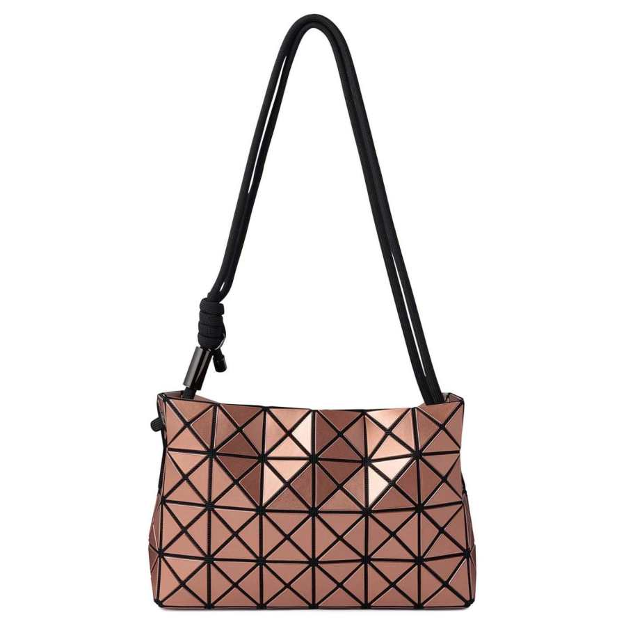 ISSEY MIYAKE Polyvinyl Chloride Resin Portable Crossbody Bag, Shoulder Bag Women's Brown Tea Brown