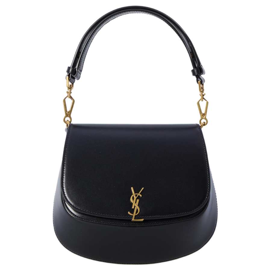 SAINT LAURENT VOLTAIRE Calfskin Handbag, Shoulder Bag Women's Black