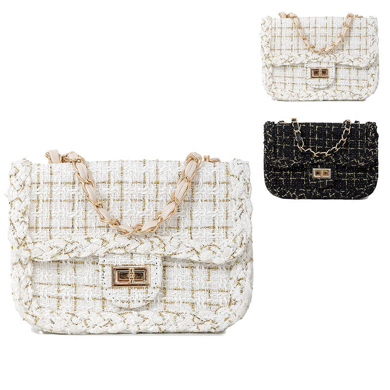 NATTY Pu Crossbody Bag, Shoulder Bag Small Women's White/Black