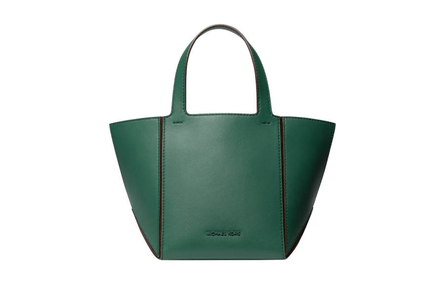 MICHAEL KORS Cow Leather Tote Bag, Shopping Bag, Handbag Small Women's Olive Green