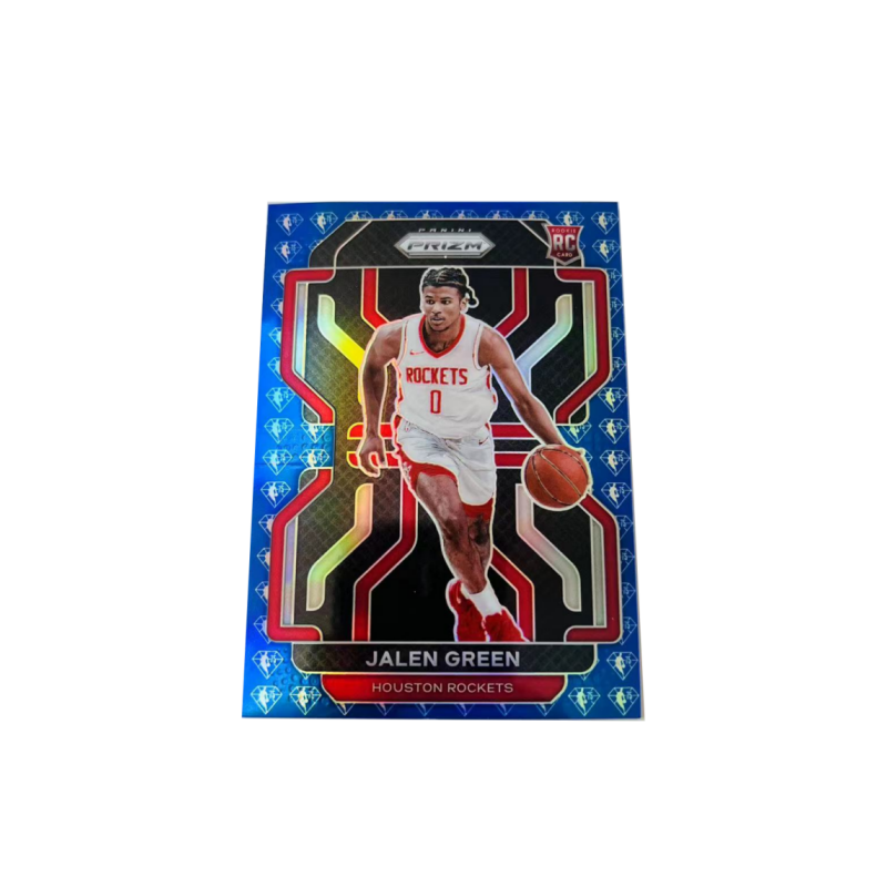 PANINI Jalen Green 21 22 Rockets, Rising Stars RC Blue Diamond, Refractive Player Card Pass Sports Cards 1 Pc