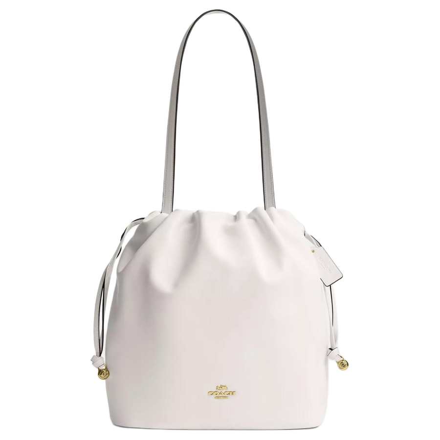 COACH Faye Cow Leather Handbag, Shoulder Bag Large Women's Chalk White