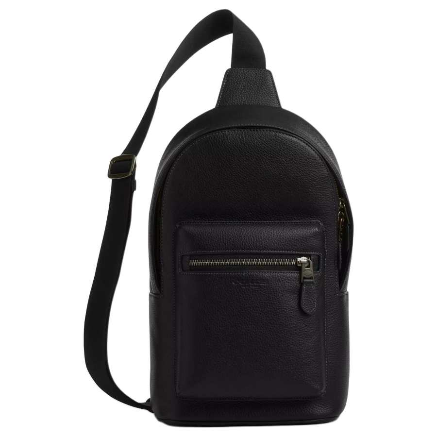 COACH Pebbled Leather Crossbody Fanny Pack Small Men's Black