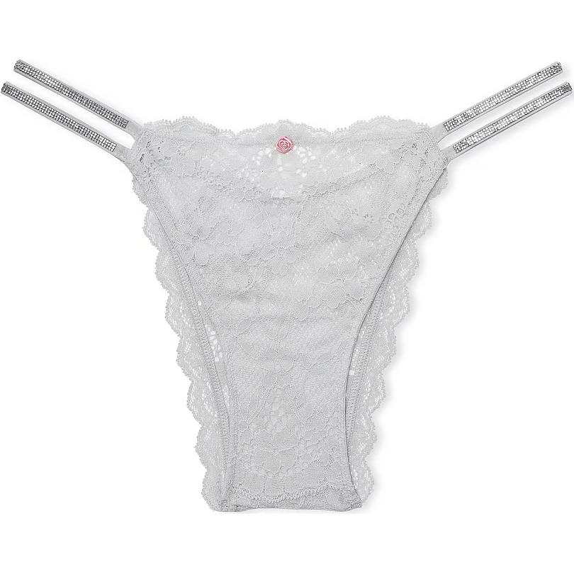 Victoria's Secret Dream Angels Twinkle Strap Lace Brazilian Panty/SP Underpants Women's 1 Pack Silver Pearl
