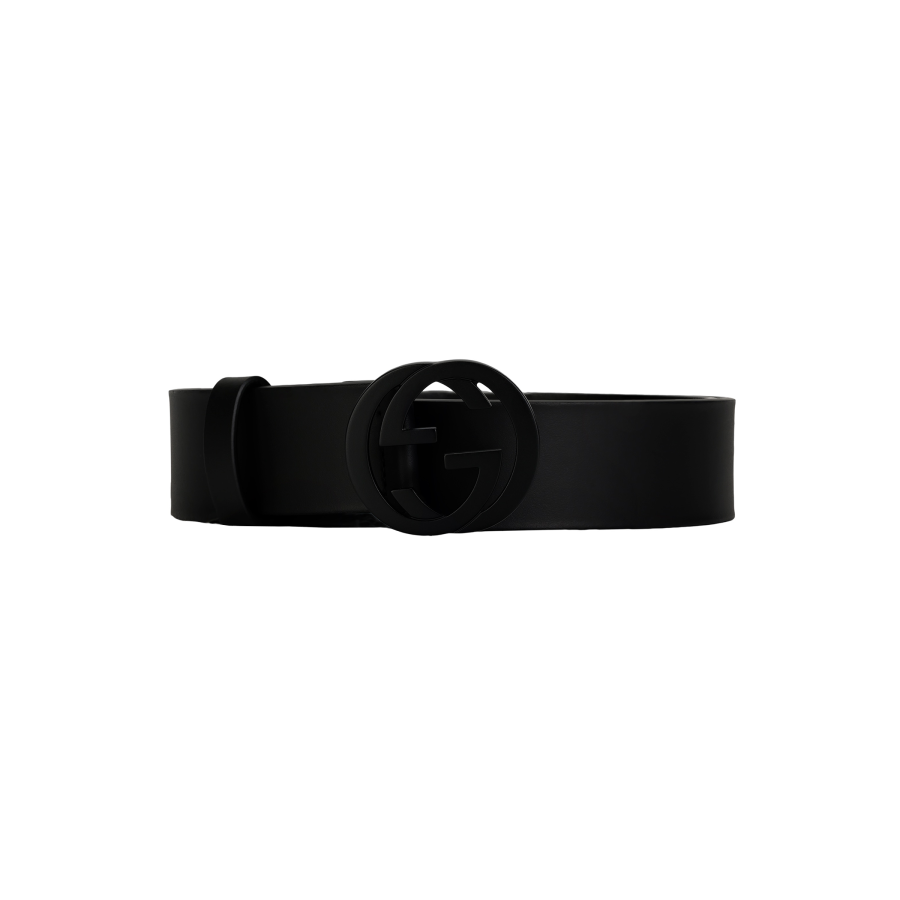 GUCCI GUCCI Matte Interlocking G Belt Leather 1.5W