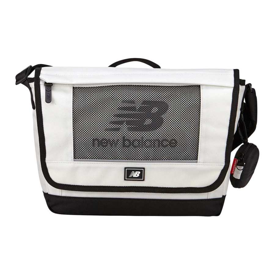 New Balance New Balance Nylon Crossbody One Shoulder Handbag Regular Unisex Ivory White