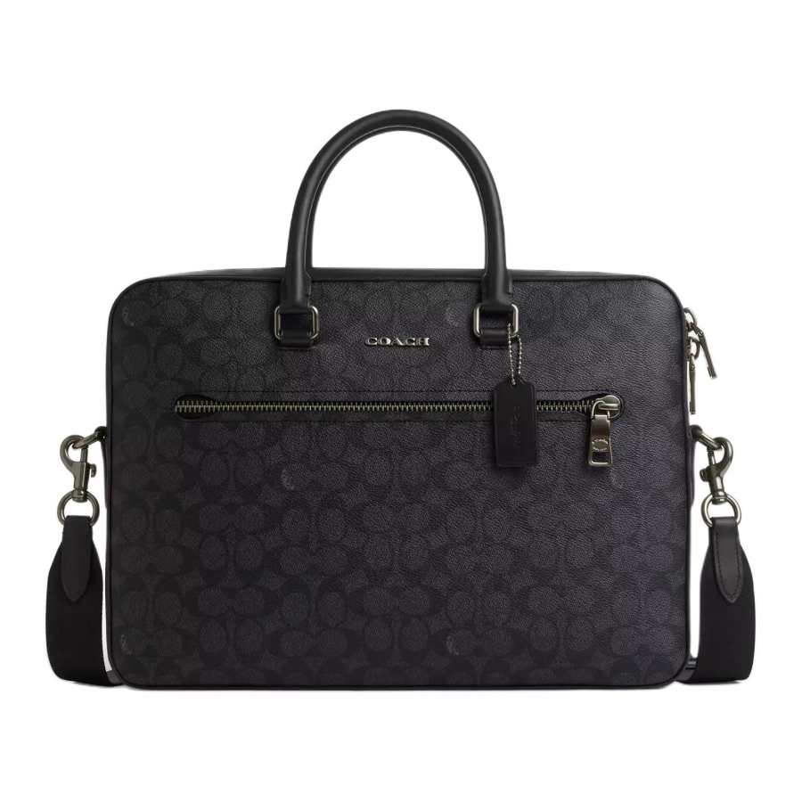 COACH ETHAN Coated Canvas Shoulder Bag, Crossbody Bag, Handbag Large Men's Black