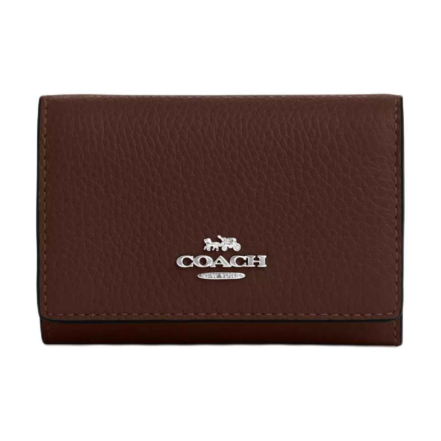 COACH COACH Micro Pebbled Leather Wallet Regular Women's Maple