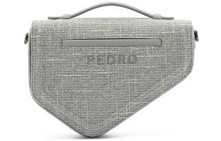 PEDRO Polyurethane Shoulder Bag, Handbag Regular Men's Gray