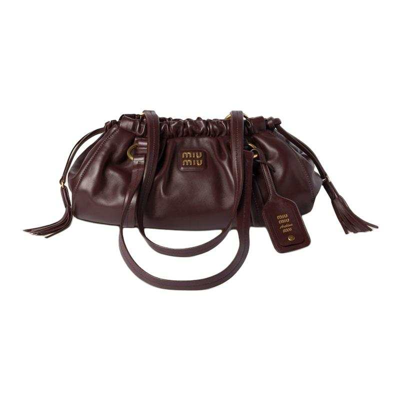 MIU MIU Leather Handbag, Shoulder Bag Women's Briarwood