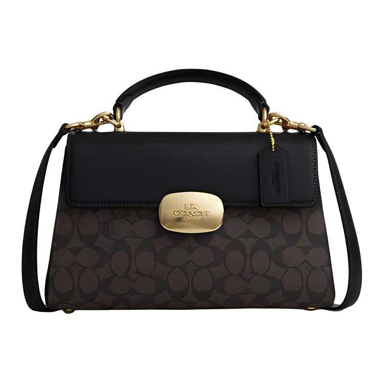 COACH Eliza Artificial Leather Handbag, Crossbody Bag Large Women's Black