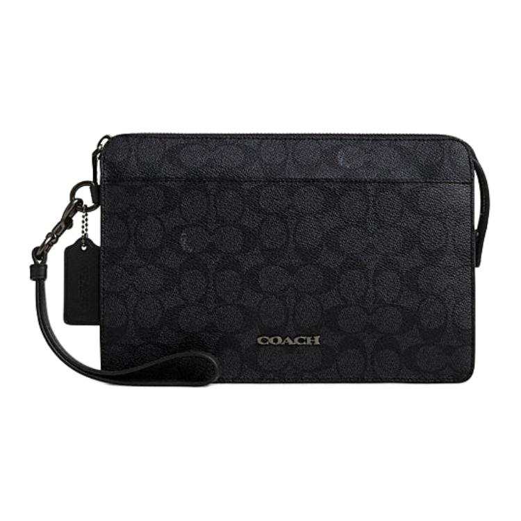 COACH COACH Artificial Leather Clutch Medium Men's Charcoal Black
