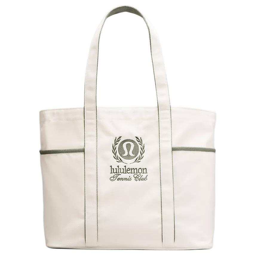 Lululemon Daily Canvas Tote Bag, Shopping Bag, Handbag Unisex Natural & Gray Eucalyptus